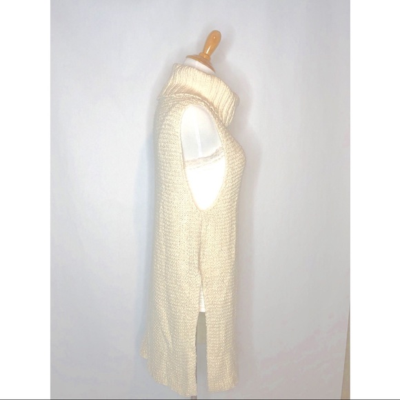 Free People Cream Open Knit Sleeveless Sweater xs - Picture 3 of 8